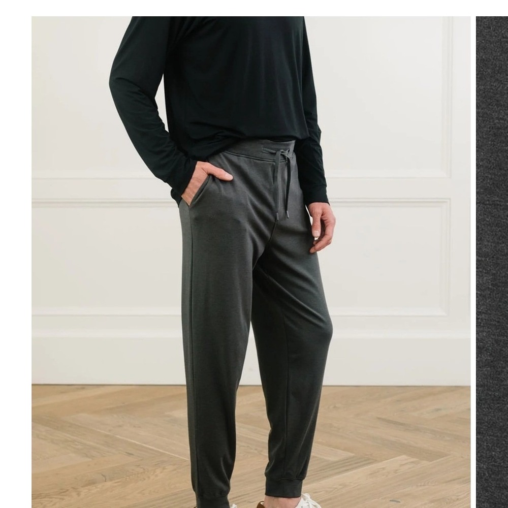 Cozy Earth Bamboo Viscose Jogger Pants Charcoal Gray Lounge Sweatpants Large